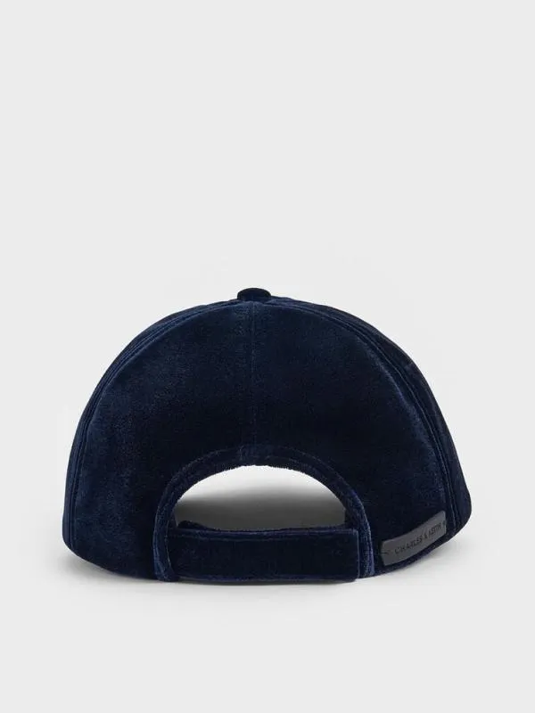 Women Velvet Cap 8211 Dark Blue CHARLES and KEITH Hair Accessories