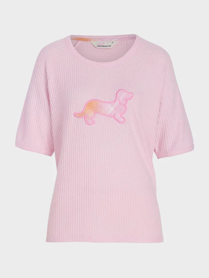 Women Waffle Penny Brushed Oversized Tee Pink Peter Alexander Tops