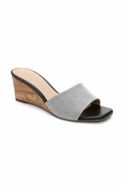 Women Wedges and Espadrilles Liverpool Los Angeles Flowers Wedge Mule White Black