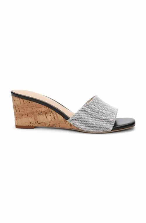 Women Wedges and Espadrilles Liverpool Los Angeles Flowers Wedge Mule White Black