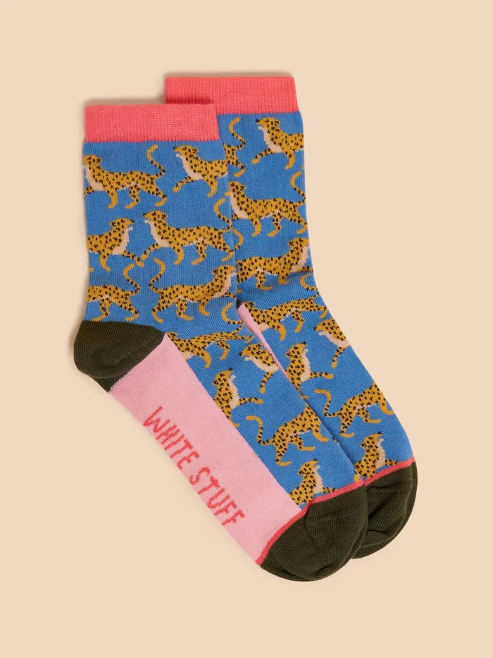 Women White Stuff Accessories Cheetah Ankle Sock