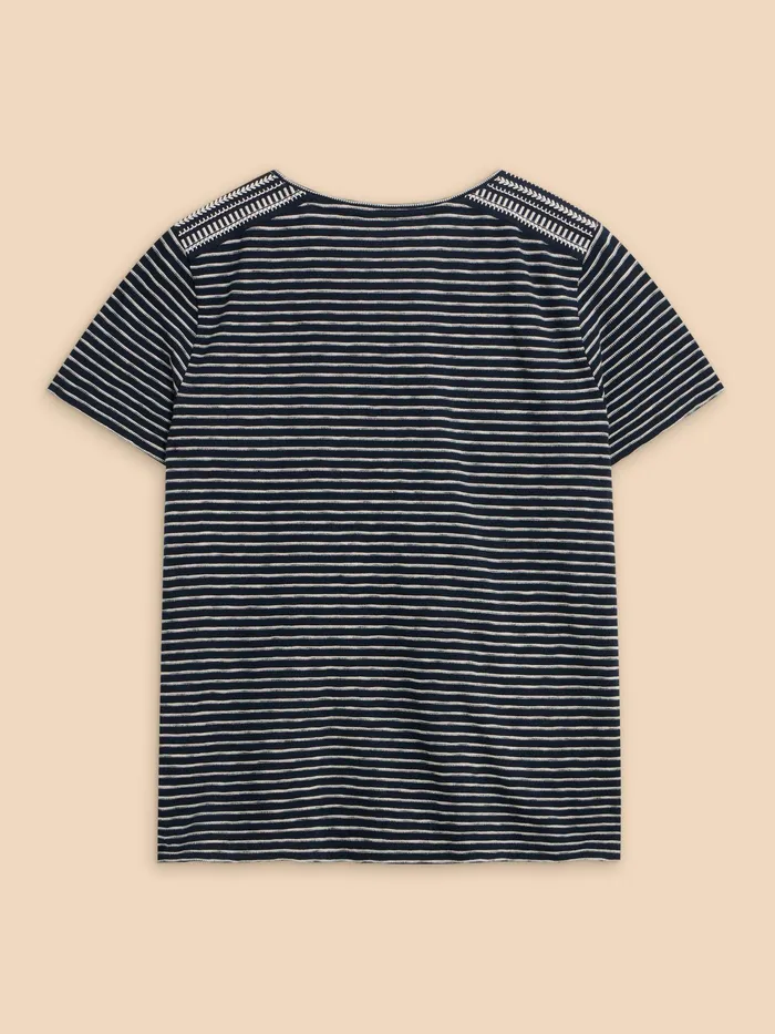 Women White Stuff Clothing ABBIE EMBROIDERED STRIPE TEE Women White Stuff Clothing ABBIE EMBROIDERED STRIPE TEE