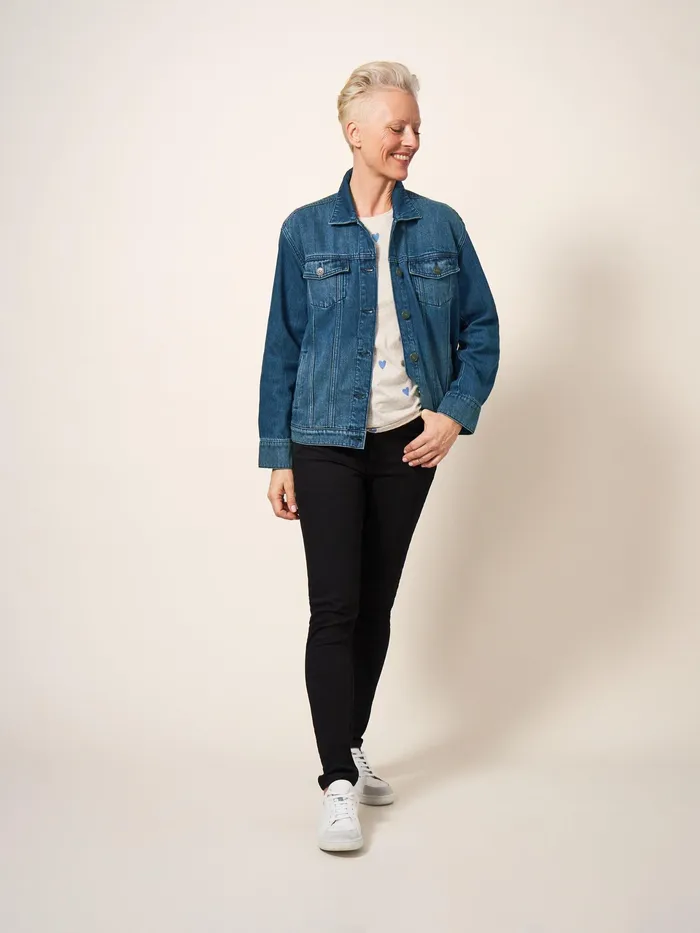 Women White Stuff Clothing Dayton Denim Cotton Jacket