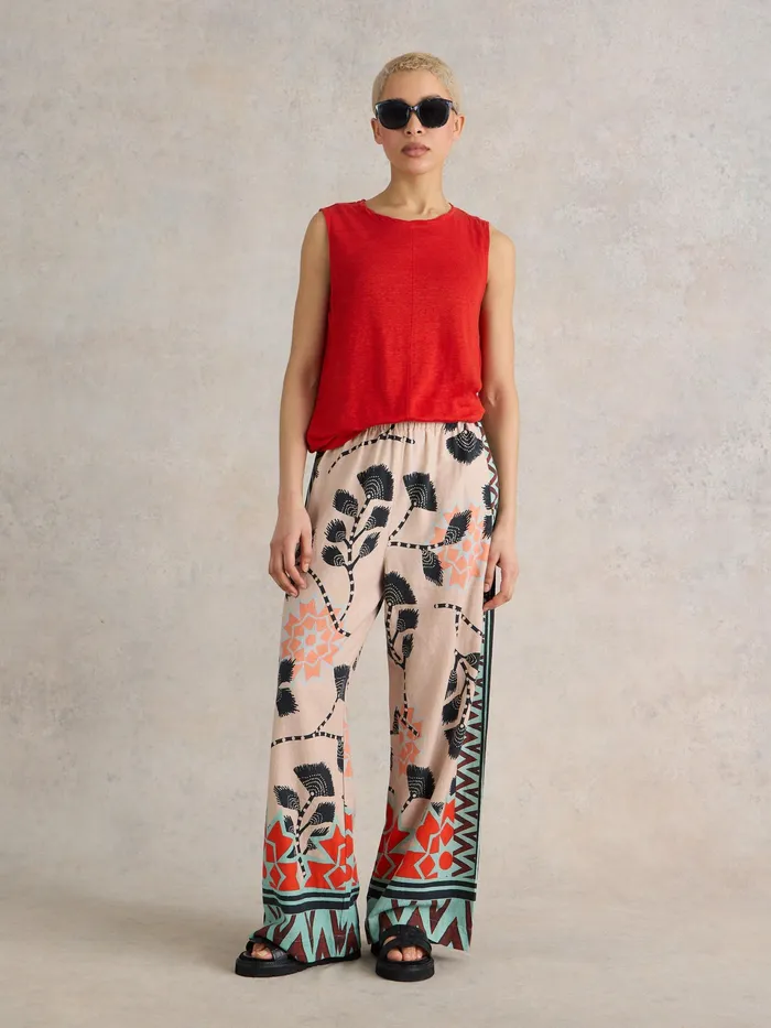 Women White Stuff Clothing Lucy Linen Blend Wide Trouser