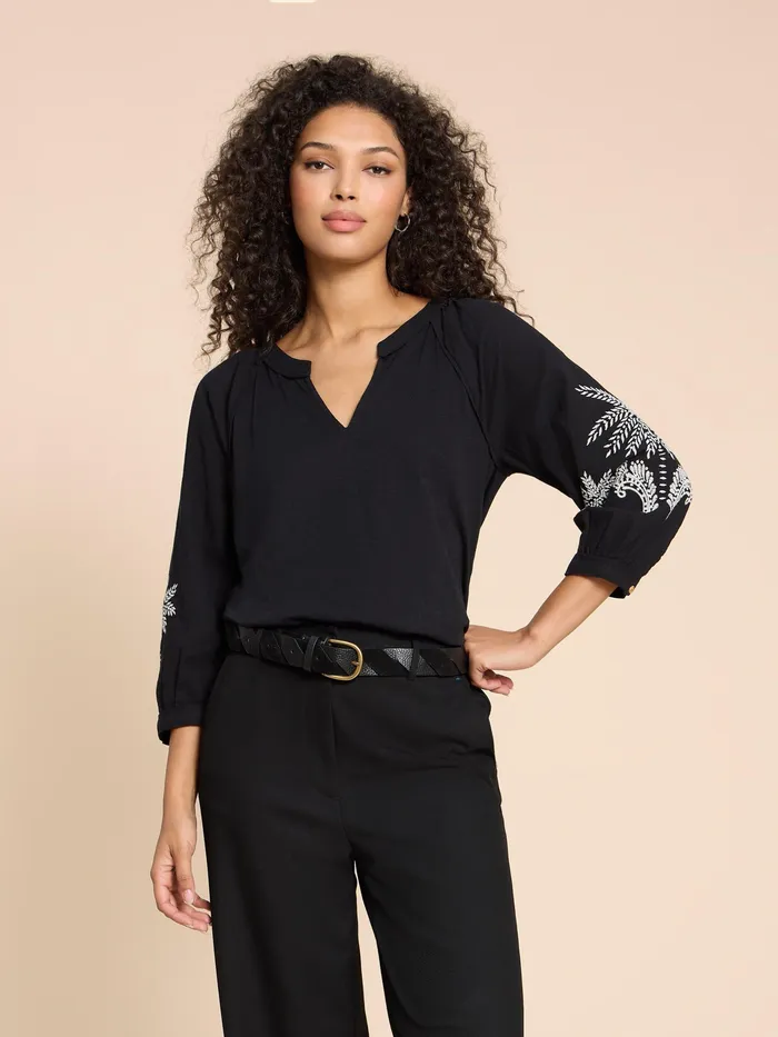 Women White Stuff Clothing MILLIE MIX EMBROIDERED TOP