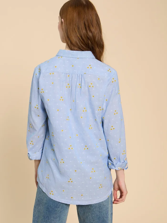 Women White Stuff Clothing Sophie Heart Embroidered Shirt Women White Stuff Clothing Sophie Heart Embroidered Shirt
