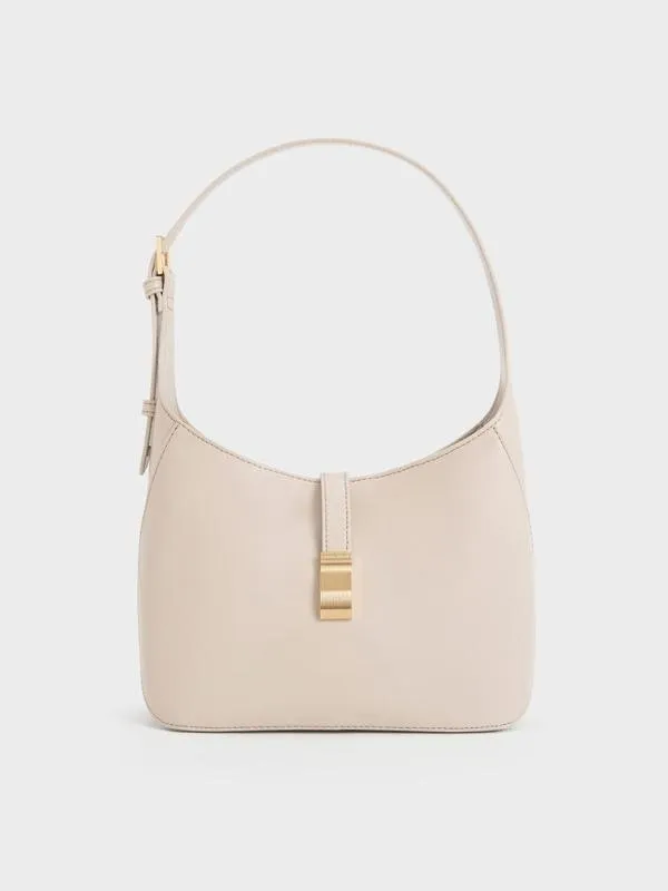 Women Wisteria Belted Shoulder Bag 8211 Oat CHARLES and KEITH Slouchy Bags