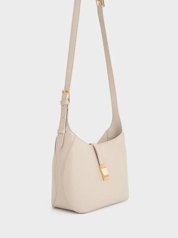 Women Wisteria Belted Shoulder Bag 8211 Oat CHARLES and KEITH Slouchy Bags