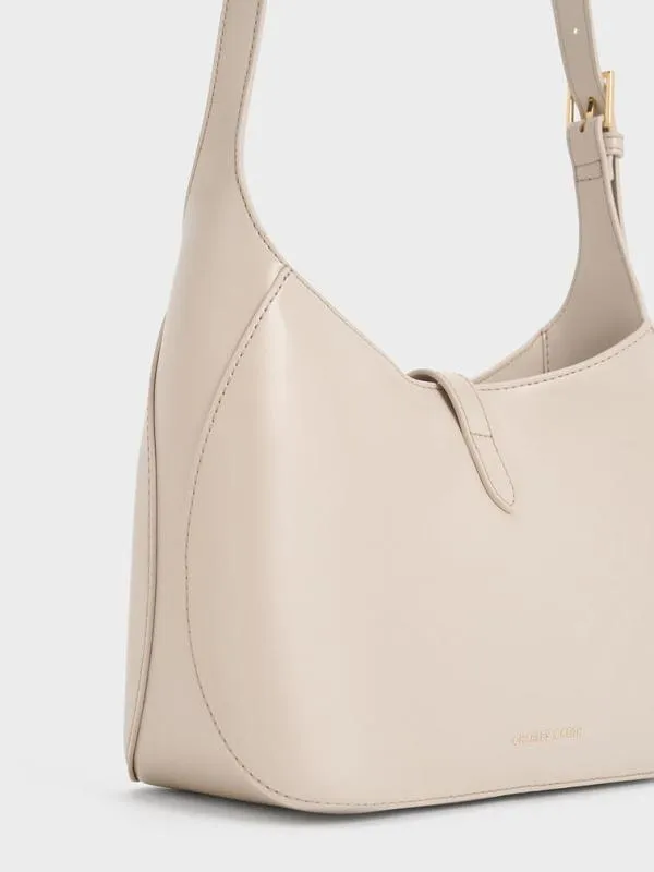 Women Wisteria Belted Shoulder Bag 8211 Oat CHARLES and KEITH Slouchy Bags