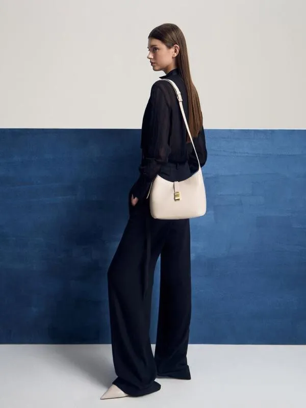 Women Wisteria Belted Shoulder Bag 8211 Oat CHARLES and KEITH Slouchy Bags