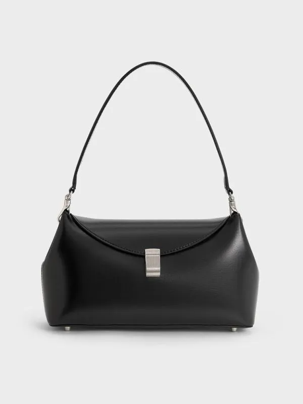 Women Wisteria MetallicAccent Shoulder Bag 8211 Noir CHARLES and KEITH Shoulder Bags Women Wisteria MetallicAccent Shoulder Bag 8211 Noir CHARLES and KEITH Shoulder Bags