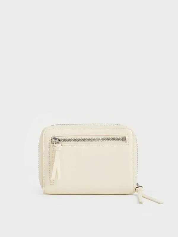 Women Xylia ZipAround Wallet 8211 Cream CHARLES and KEITH Small Wallets