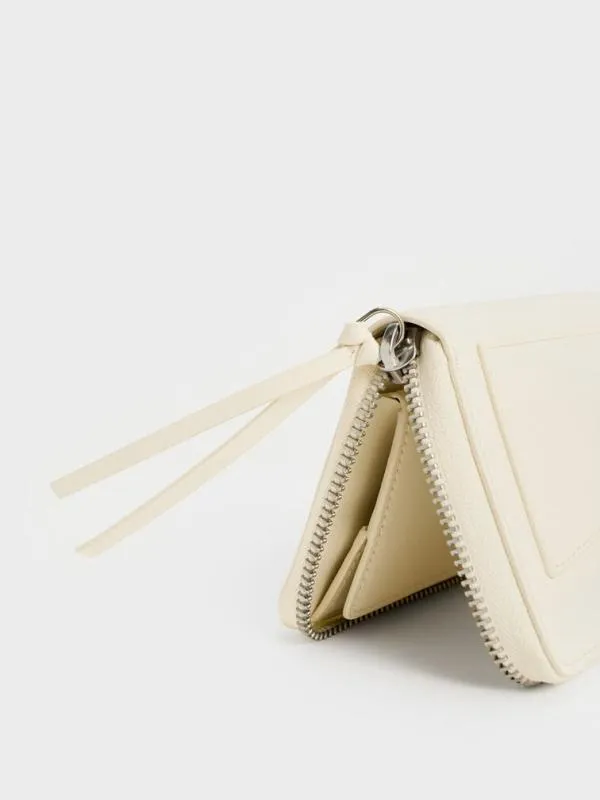 Women Xylia ZipAround Wallet 8211 Cream CHARLES and KEITH Small Wallets