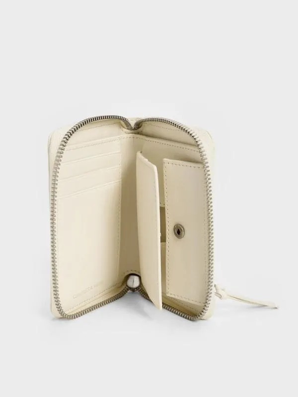 Women Xylia ZipAround Wallet 8211 Cream CHARLES and KEITH Small Wallets