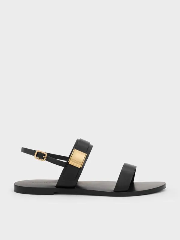 Women Yvette DoubleStrap Sandals 8211 Black CHARLES and KEITH Sandals