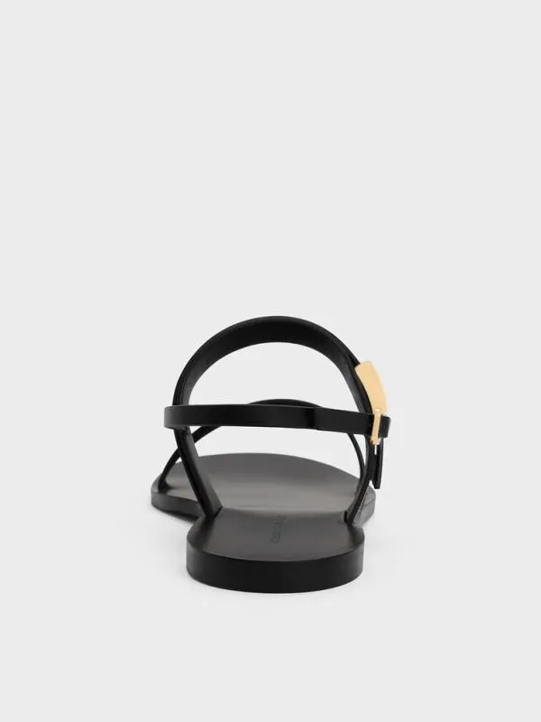 Women Yvette DoubleStrap Sandals 8211 Black CHARLES and KEITH Sandals