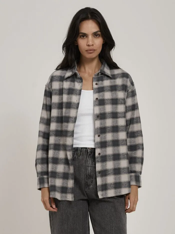 Womens Barrio Flannel Shirt Petrol Thrills Tops and Tees