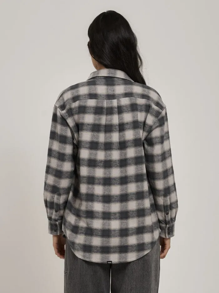Womens Barrio Flannel Shirt Petrol Thrills Tops and Tees