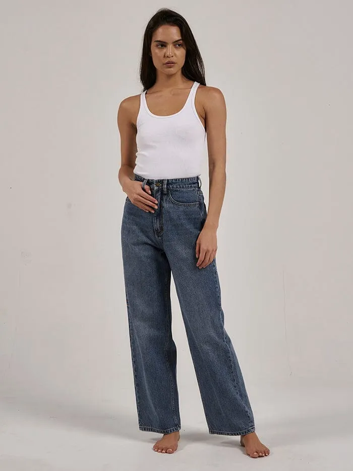 Womens Billie Jean Weathered Blue Thrills High Waisted Jeans