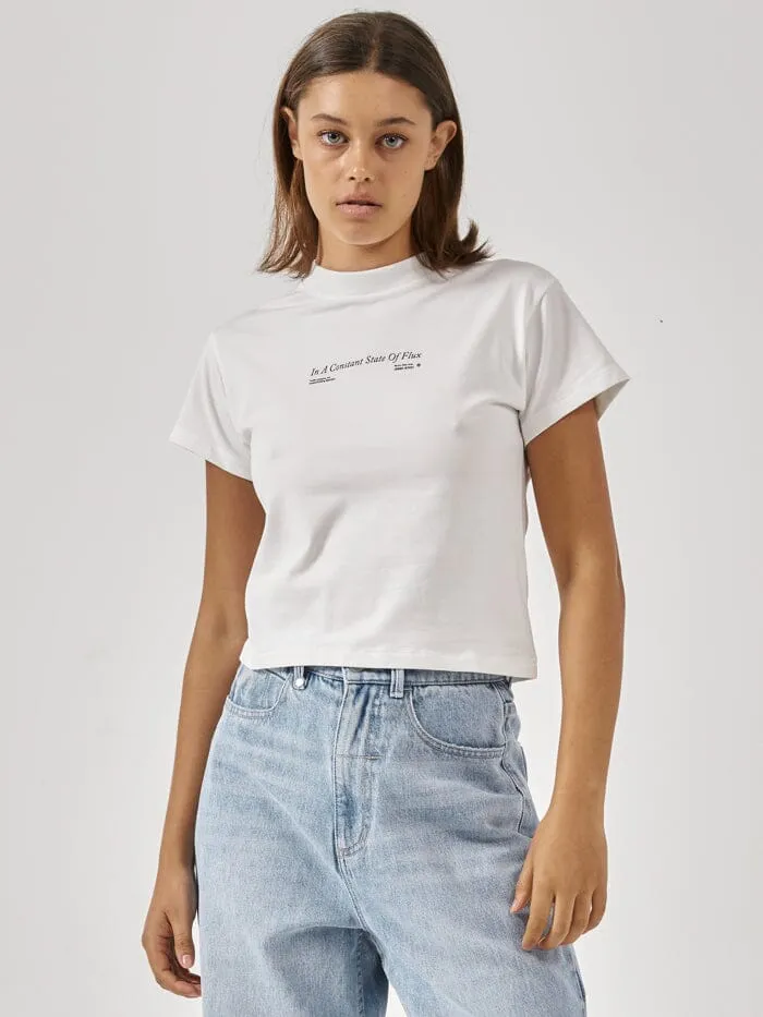Womens Constant State Of Flux Mini Tee Powder Thrills Tops and Tees
