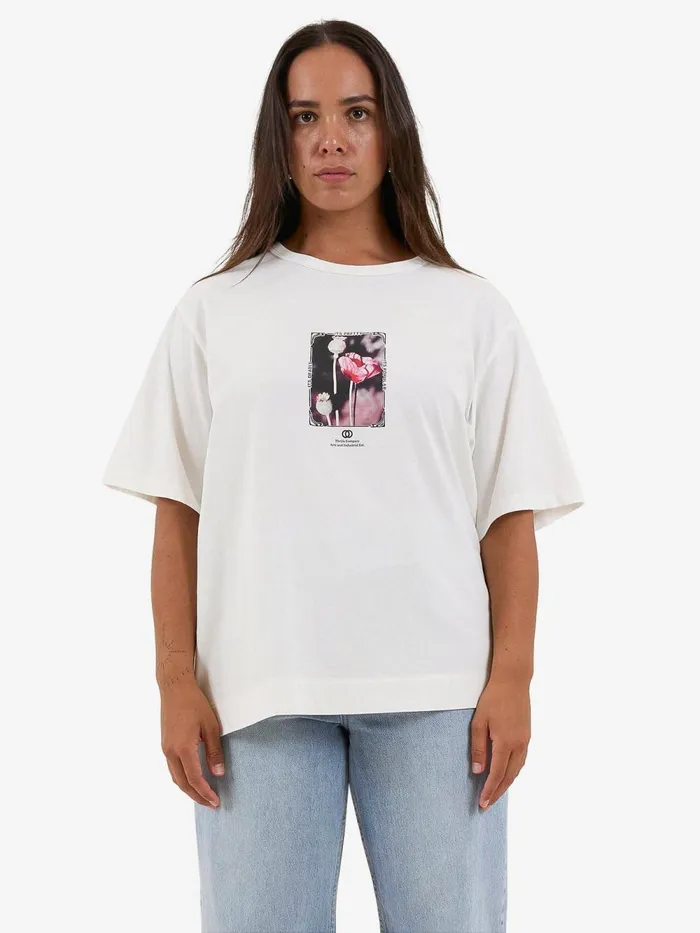 Womens Cortex Box Tee Dirty White Thrills Tops and Tees