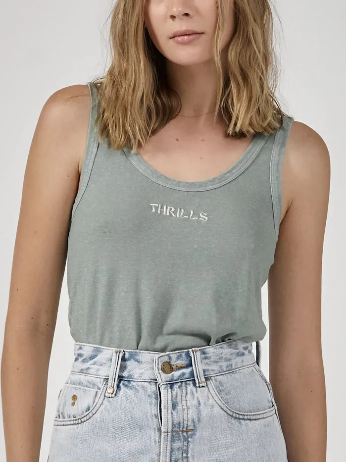 Womens Enlightenment Embro Hemp Retro Tank Sea Glass Thrills Tops and Tees