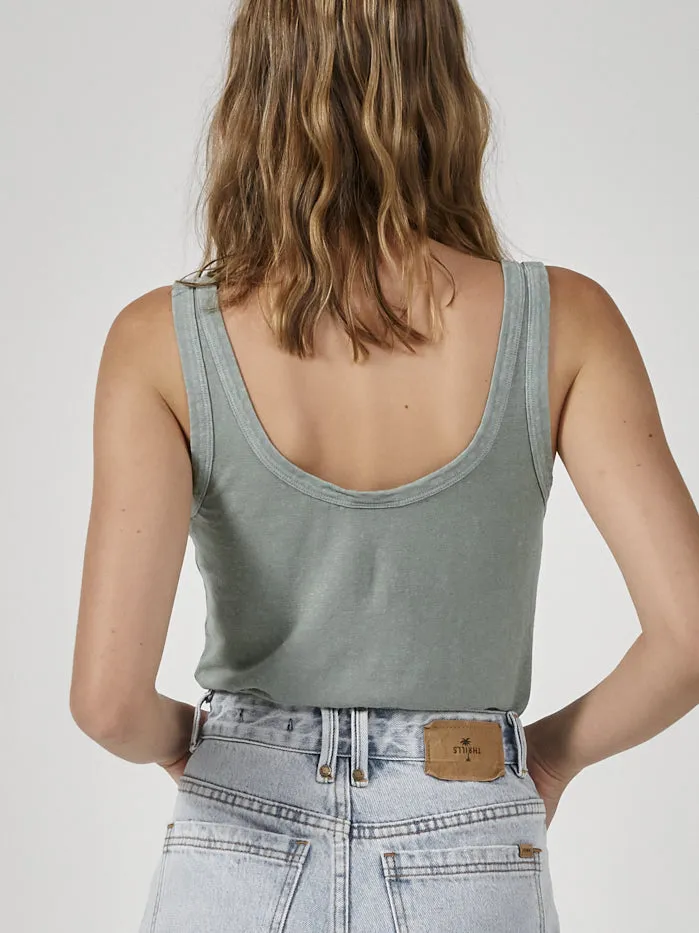 Womens Enlightenment Embro Hemp Retro Tank Sea Glass Thrills Tops and Tees