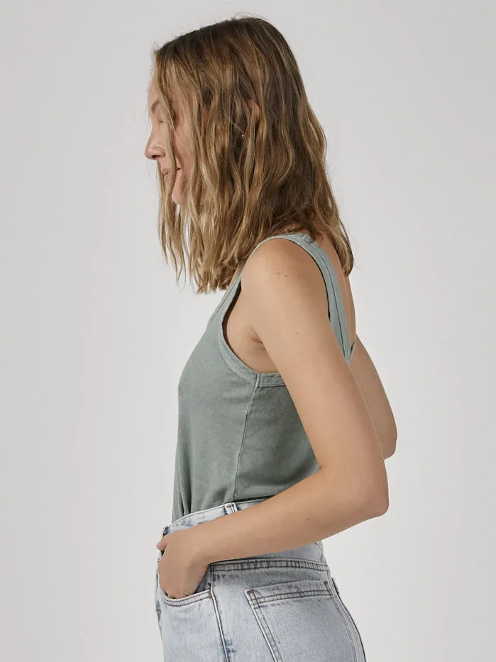 Womens Enlightenment Embro Hemp Retro Tank Sea Glass Thrills Tops and Tees