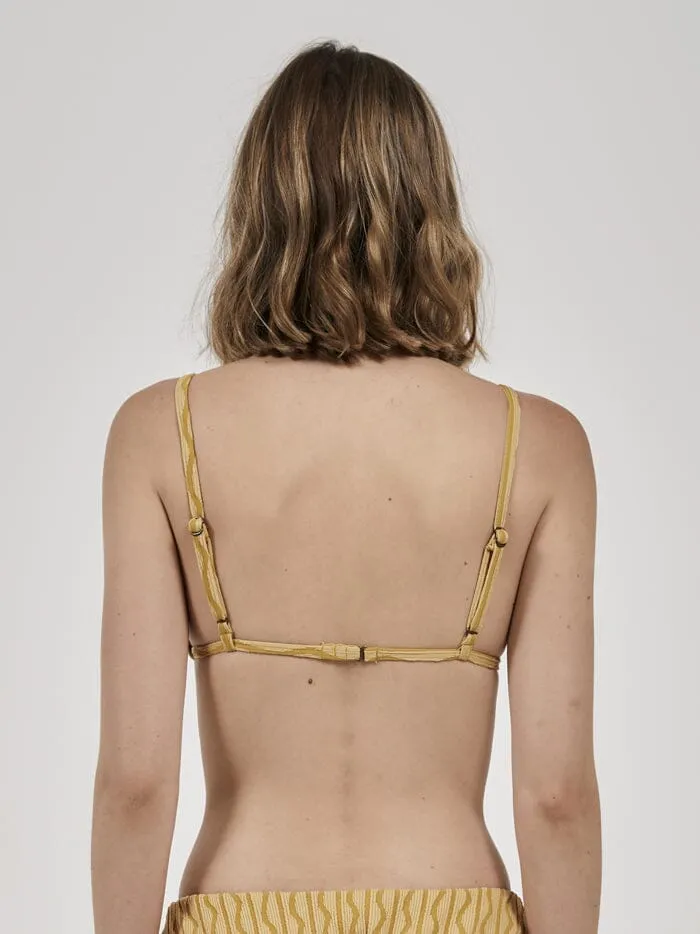 Womens Gravitation Triangle Bikini Top Mineral Yellow Thrills Swim