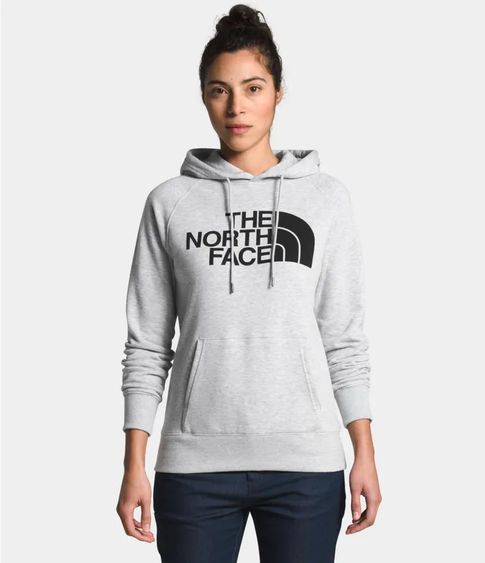 Womens Half Dome Pullover Hoodie Tnf Light Grey Heathertnf Black The North Face Hoodies and Sweatshirts