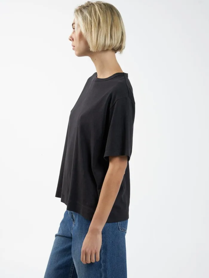 Womens Hemp Box Tee Black Thrills Tops and Tees