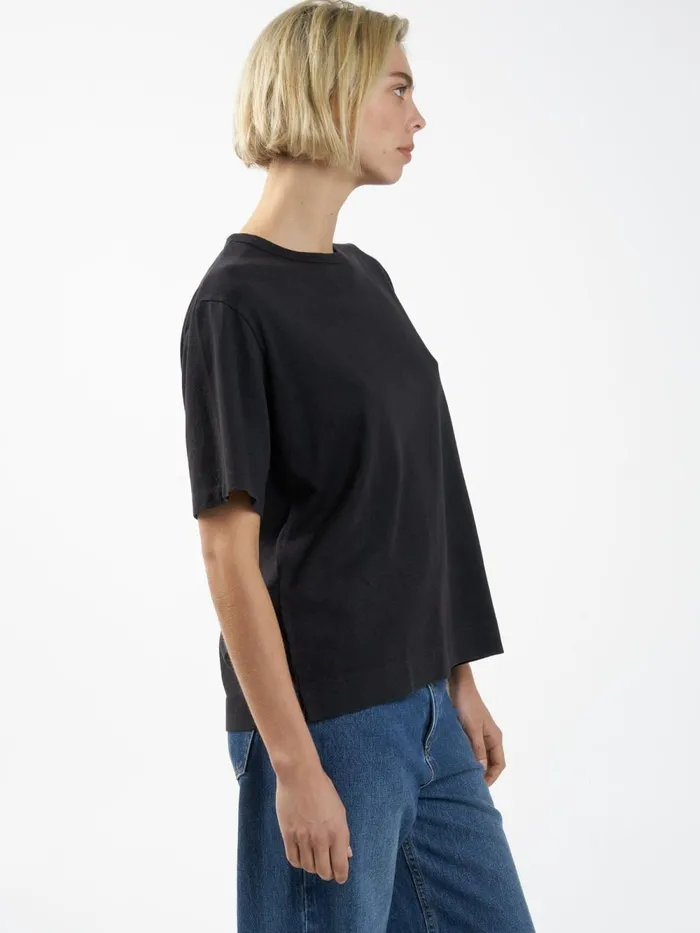 Womens Hemp Box Tee Black Thrills Tops and Tees