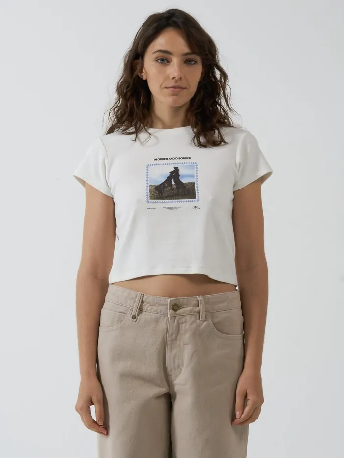 Womens In Order And Disorder Mini Tee Powder Thrills Tops and Tees