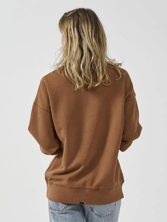 Womens Minimal Slouch Crew Bronze Thrills Sweaters and Fleece