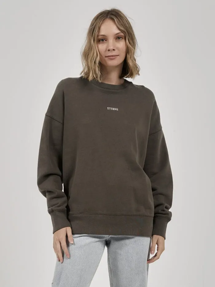 Womens Minimal Slouch Crew Canteen Thrills Sweaters and Fleece