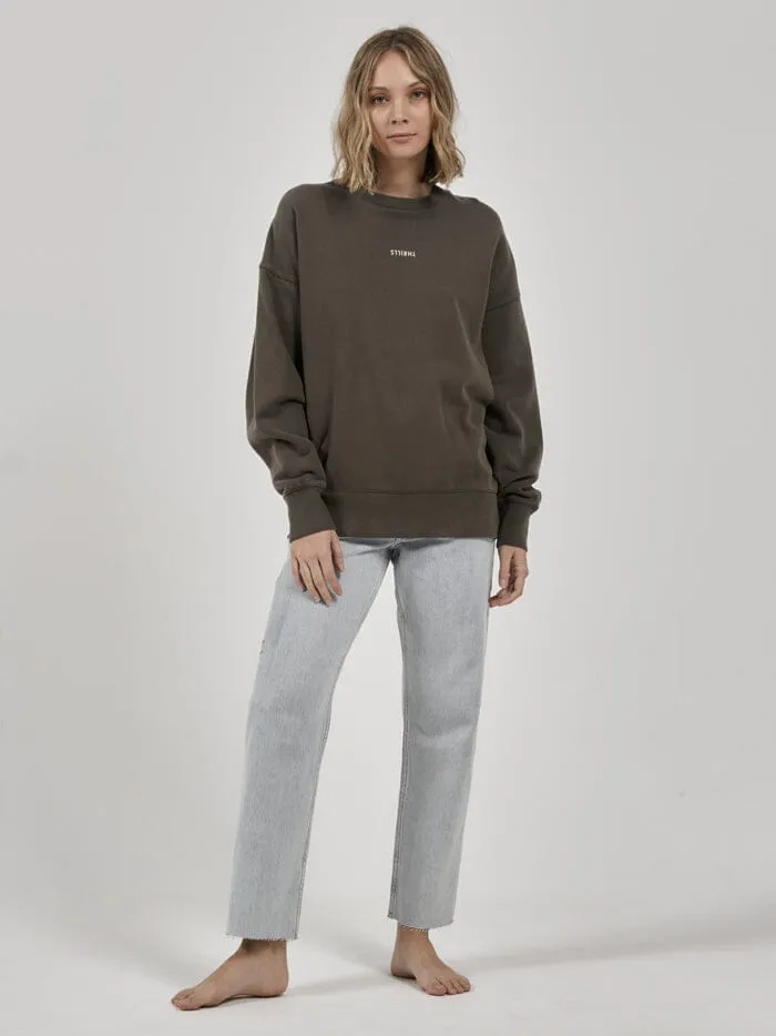 Womens Minimal Slouch Crew Canteen Thrills Sweaters and Fleece