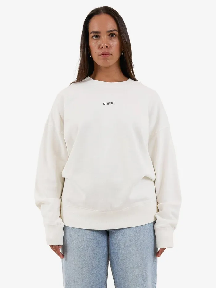 Womens Minimal Slouch Crew Tofu Thrills Sweaters and Fleece