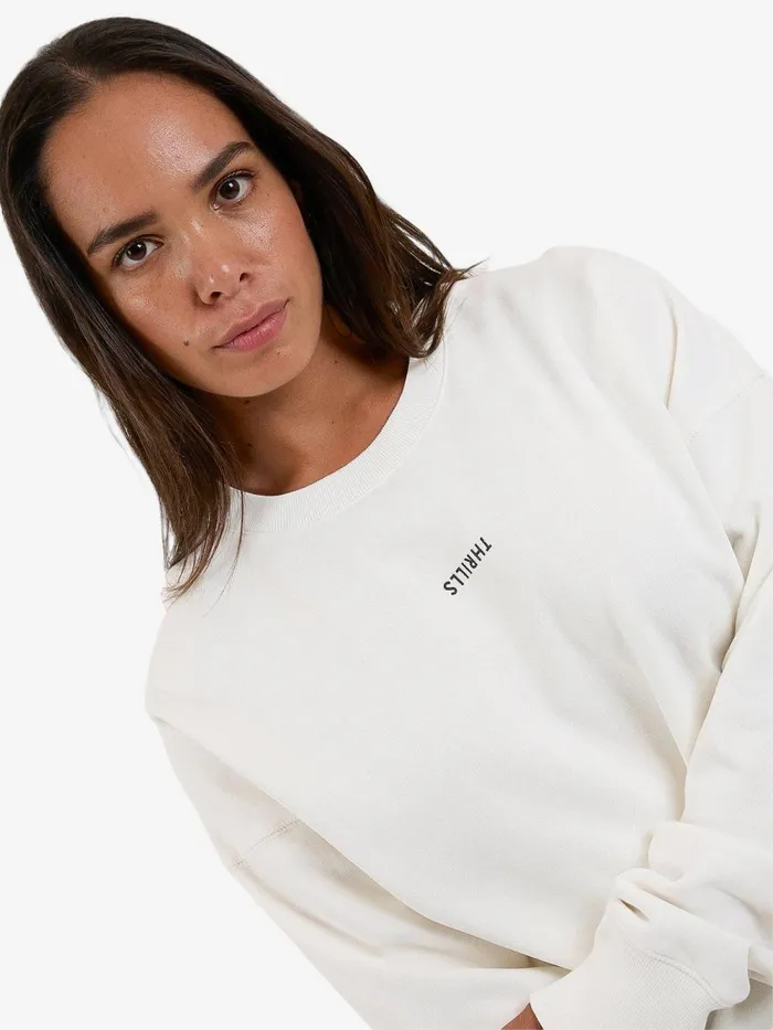 Womens Minimal Slouch Crew Tofu Thrills Sweaters and Fleece
