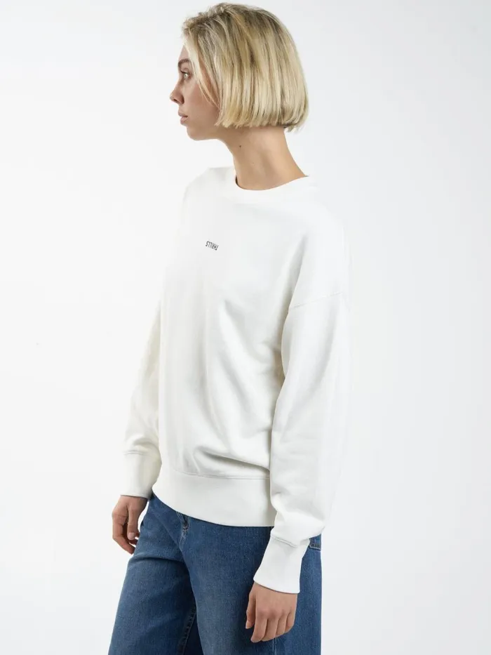 Womens Minimal Slouch Crew Tofu Thrills Sweaters and Fleece