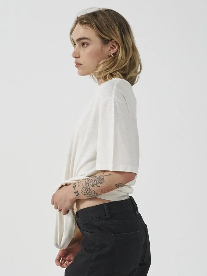 Womens Natural Gravitation Hemp Box Tee Heritage White Thrills Tops and Tees