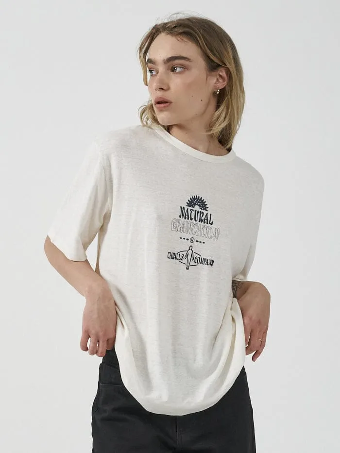 Womens Natural Gravitation Hemp Box Tee Heritage White Thrills Tops and Tees