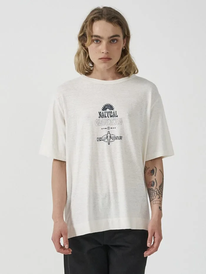 Womens Natural Gravitation Hemp Box Tee Heritage White Thrills Tops and Tees