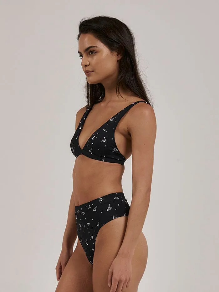 Womens Nightshade Tall Triangle Bikini Top Black Thrills Swim