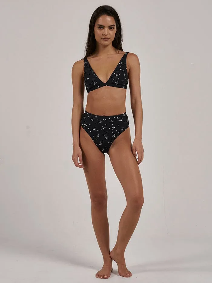 Womens Nightshade Tall Triangle Bikini Top Black Thrills Swim
