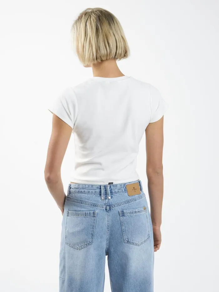 Womens Order Disorder Mini Tee Dirty White Thrills Tops and Tees