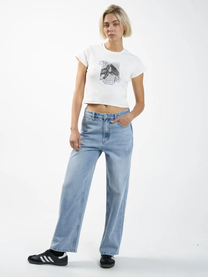 Womens Order Disorder Mini Tee Dirty White Thrills Tops and Tees