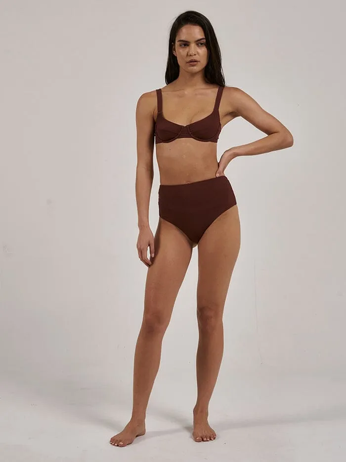 Womens Paradise Code High Waist Bikini Bottom Chimney Red Thrills Swim
