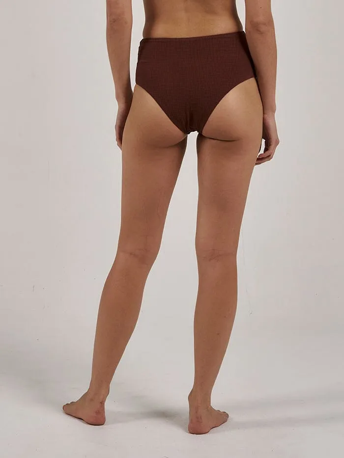 Womens Paradise Code High Waist Bikini Bottom Chimney Red Thrills Swim