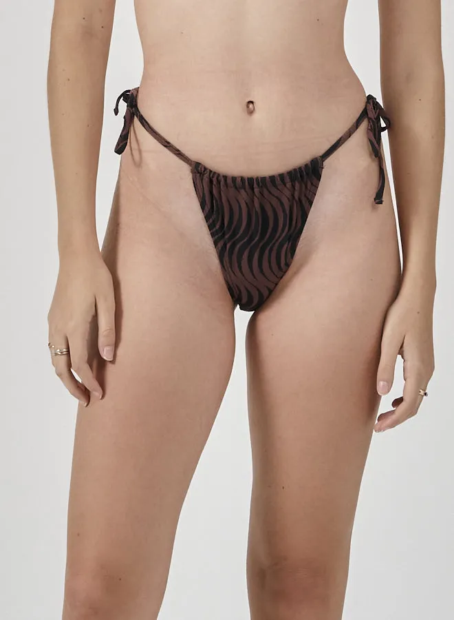 Womens Paradise On Repeat String Bikini Pant Washed Cocoa Thrills Swim