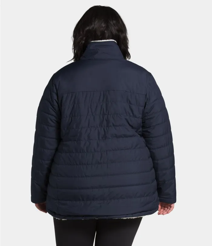 Womens Plus Mossbud Insulated Reversible Jacket Aviator Navyvintage White The North Face Insulated and Down Jackets